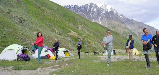 How To Recover From A Hike - Campers stretching