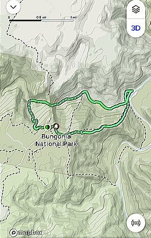 Bungonia National Park Hike - Map of the Hike