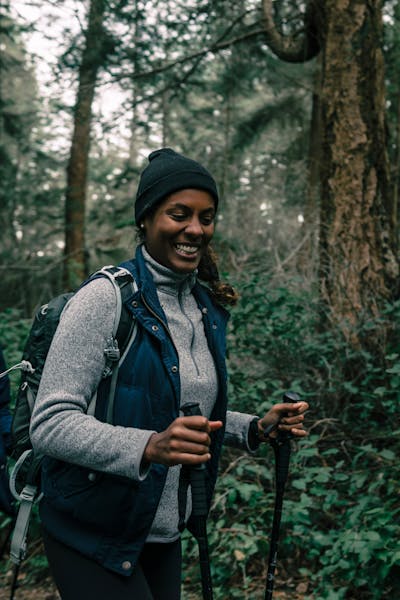 Using Trekking Poles Correctly - Lady with trekking poles