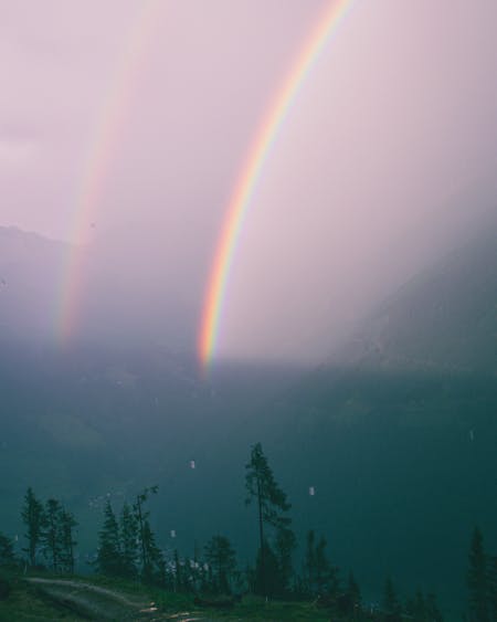 Hiking In The Rain Guide - Double rainbow