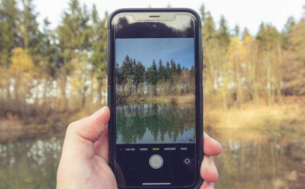 How To Take Nature Photos - Taking a photo with a phone.