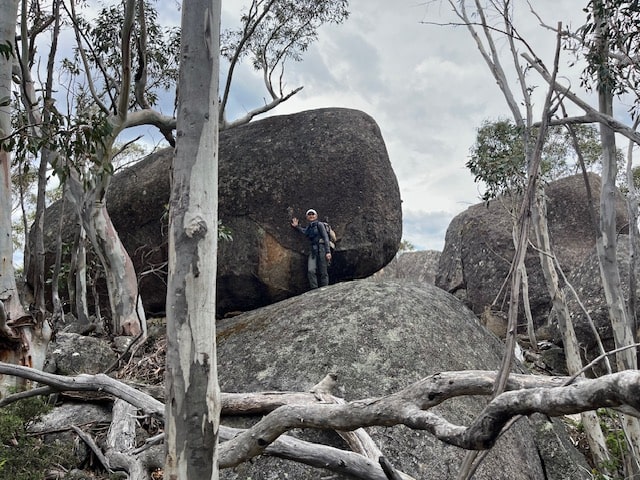 Sawpit Creek Hike - Standing on the granite boulders
